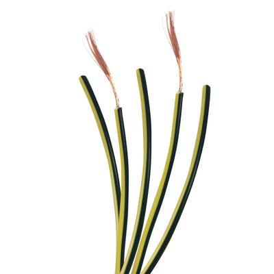 Yellow Green Grounding Cable 0.5mm2 Earth Flexible PVC Copper Wire